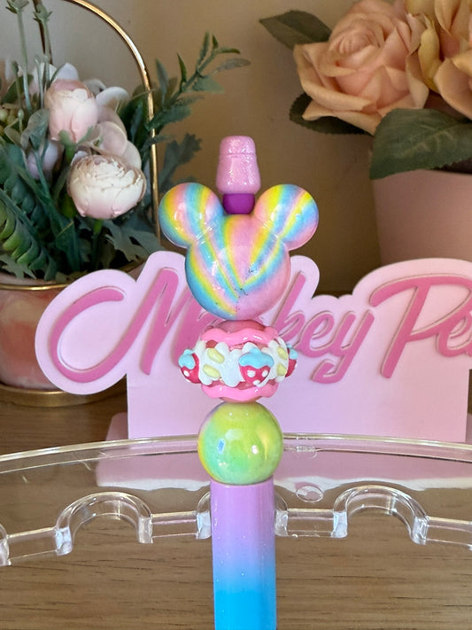 Multicolour Mouse Head Beaded Pen