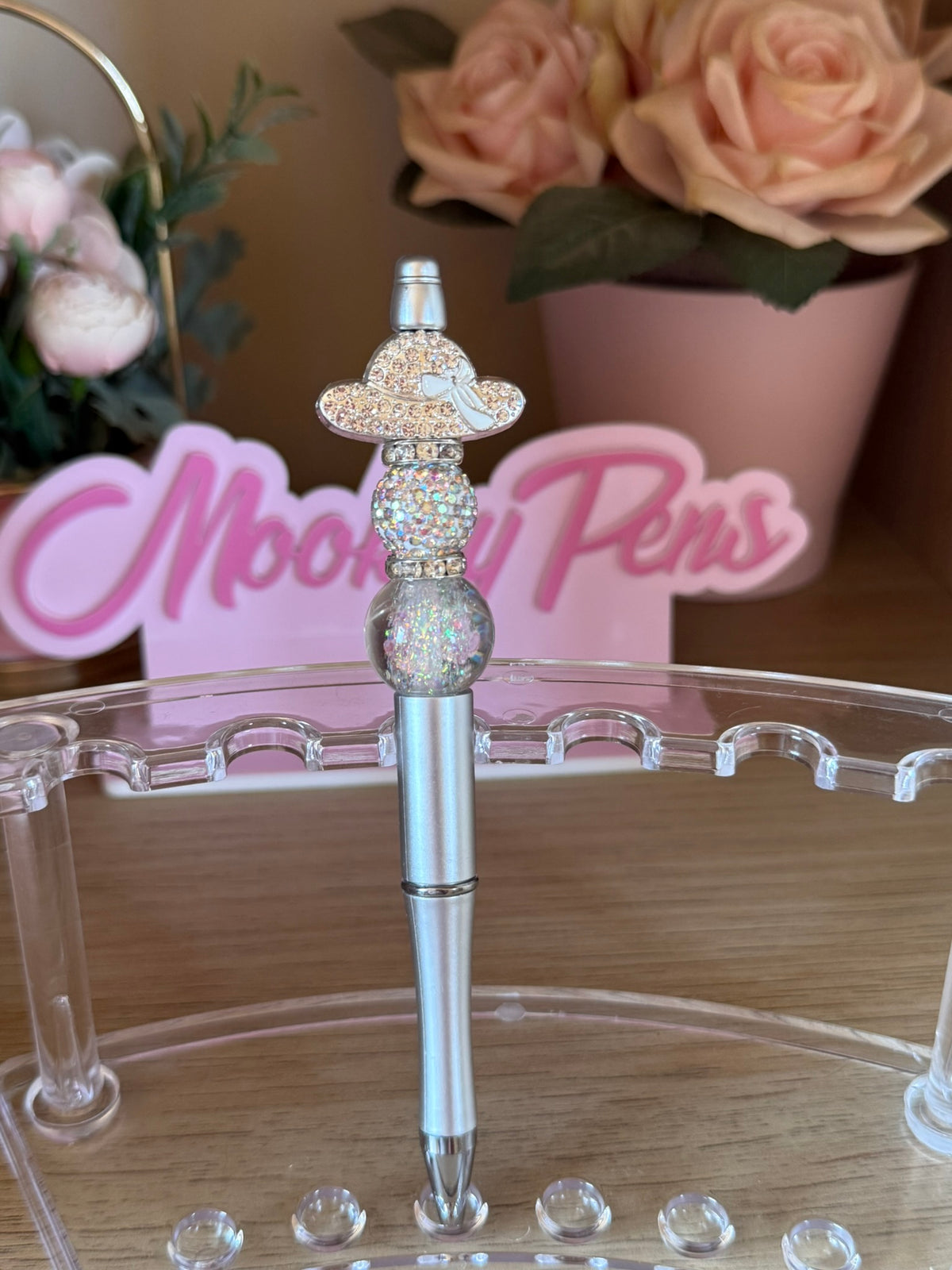 Sparkly Bling Bonnet Beaded Pen