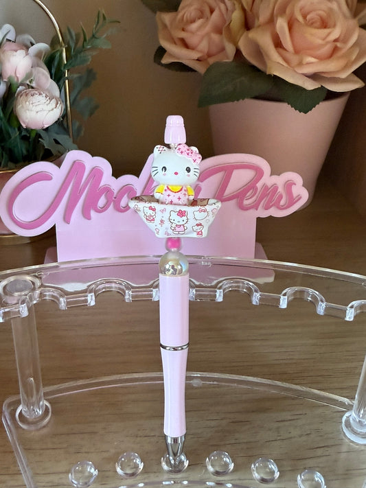 Hello Kitty in a Bath Beaded Pen
