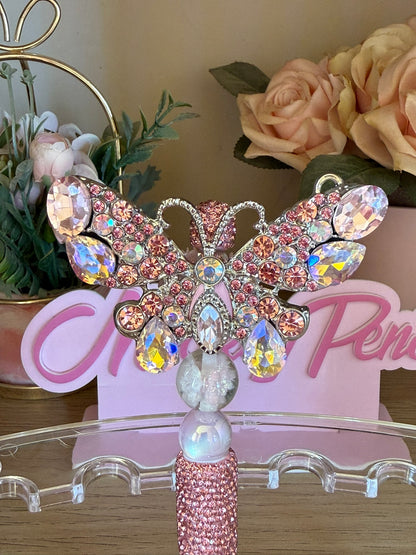 Pink Bling Butterfly Beaded Pen