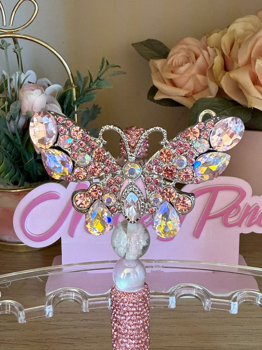 Pink Bling Butterfly Beaded Pen