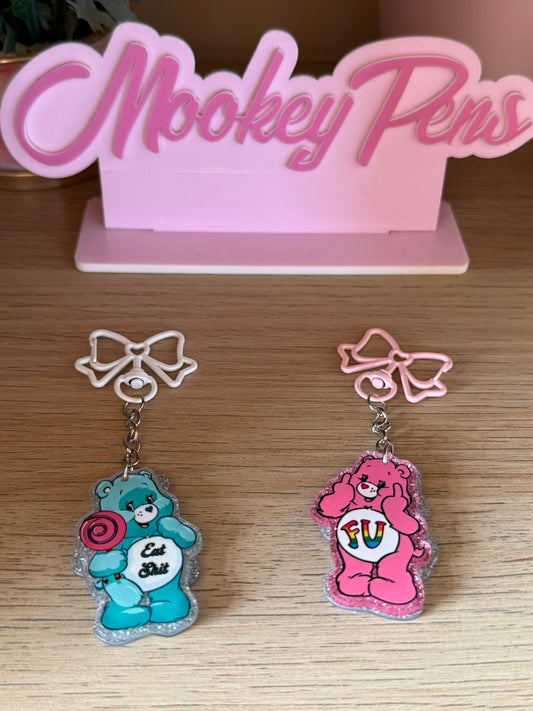 Duel Sided Swear Bear Keyring Duo