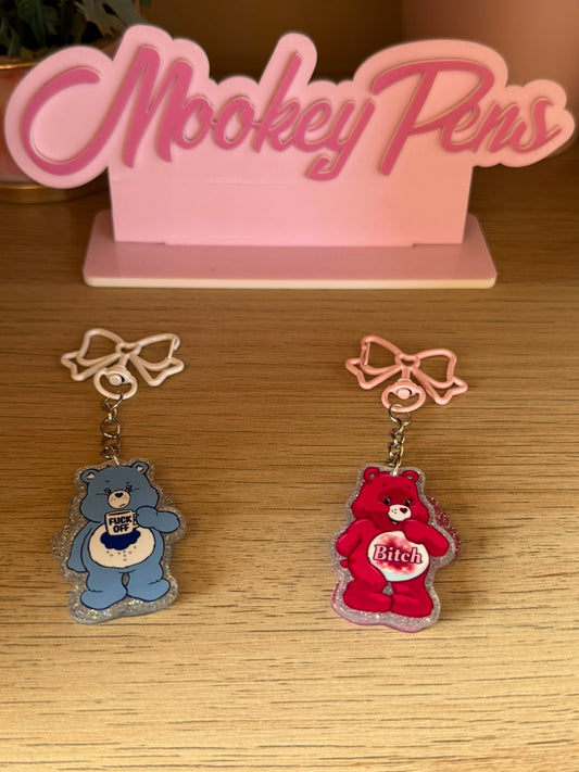 Duel Sided Swear Bear Keyring Duo
