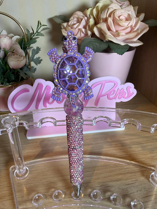 Bling Purple Turtle Rhinestone Pen