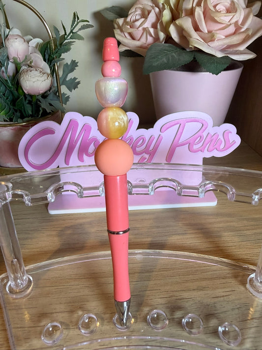 Cute Peach Apple Beaded Pen