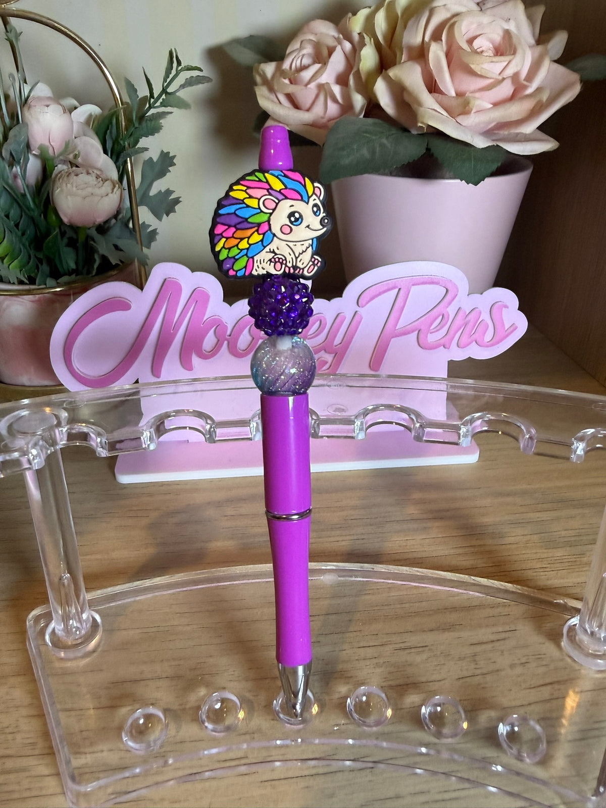 Cute Hedgehog Beaded Pen