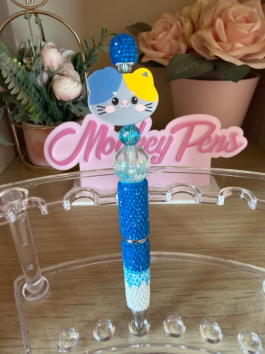 Cute Cat Ombre Beaded Pen