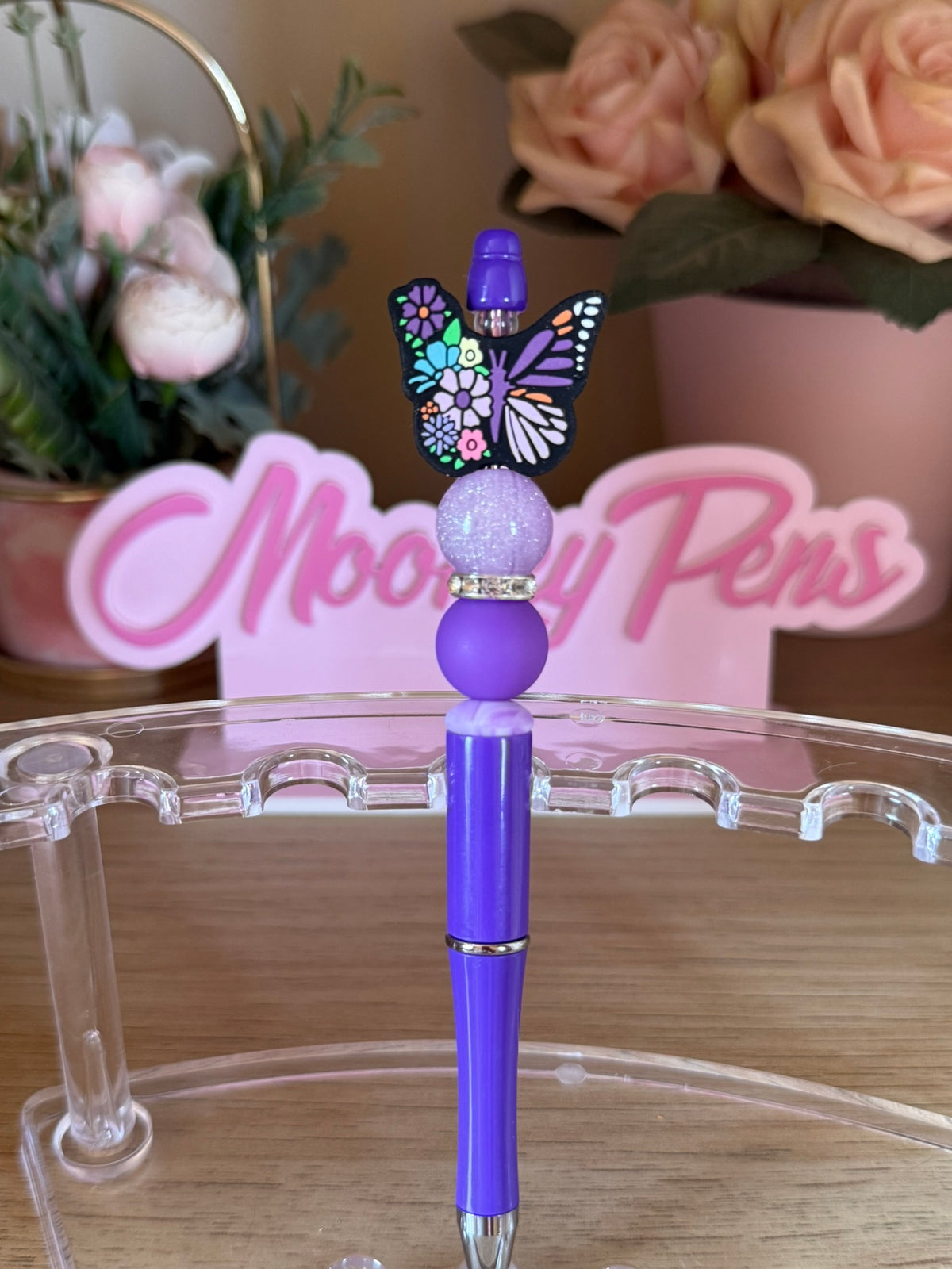 Silicone Butterfly Beaded Pen