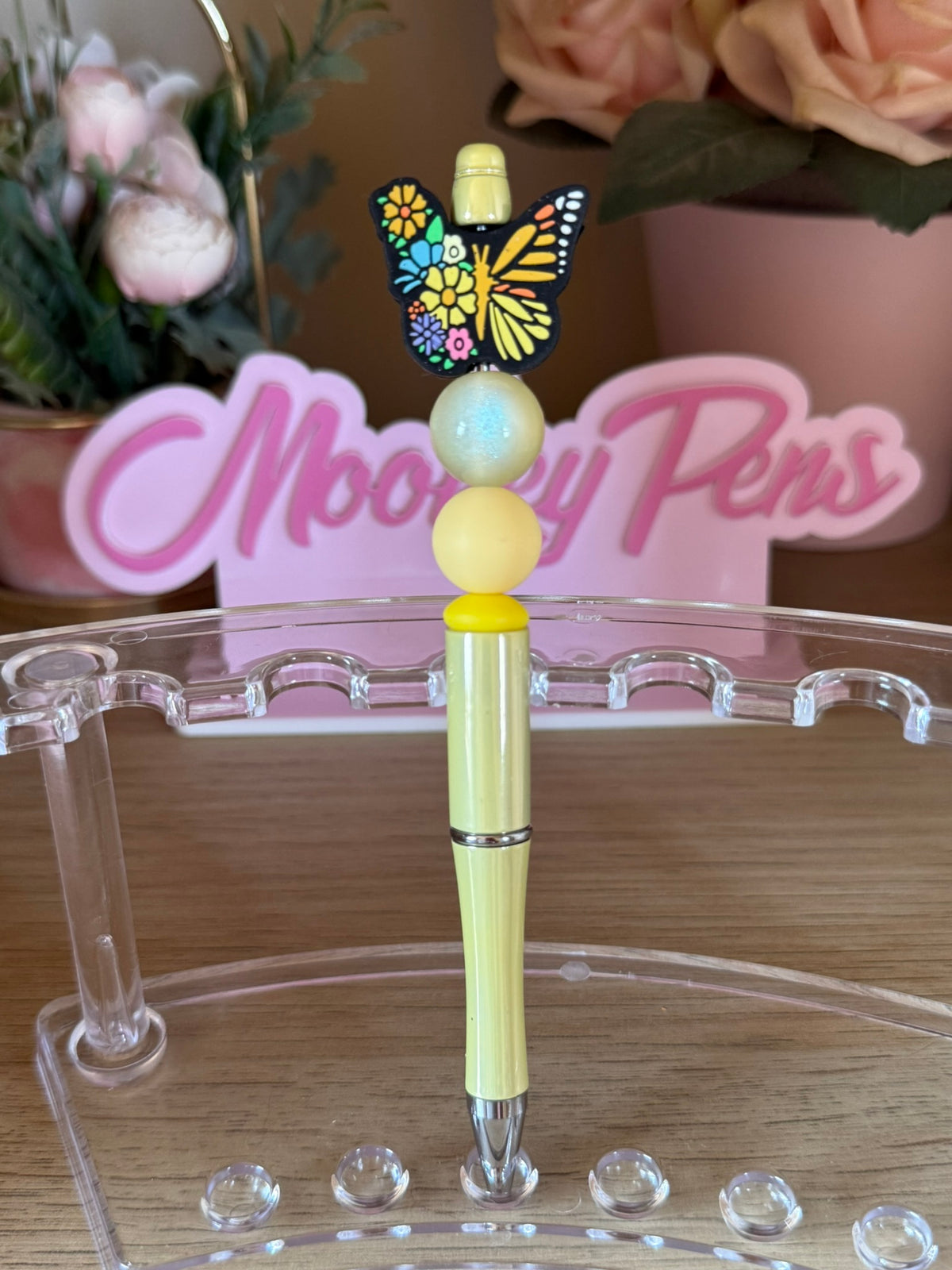 Silicone Butterfly Beaded Pen